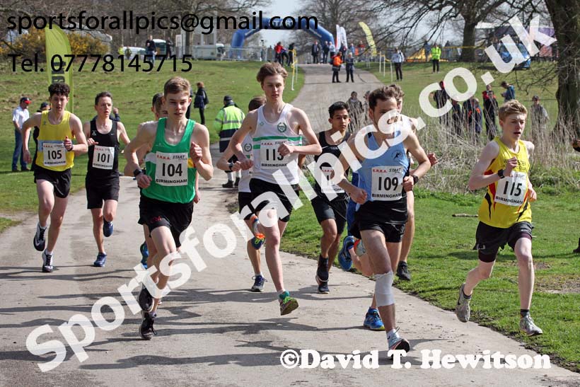 Mens under-17s 5k road race, 2018 ERRA Under-17s and Under-15s 5k Champs, Sutton Coldfield. Photo: David T. Hewitson/Sports for All Pics